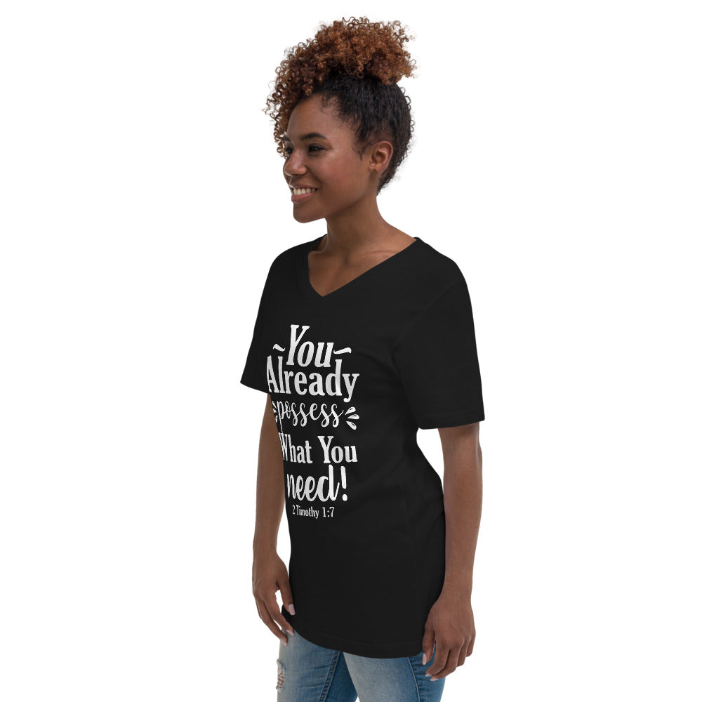 Unisex Short Sleeve V-Neck T-Shirt