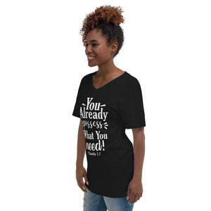 Unisex Short Sleeve V-Neck T-Shirt